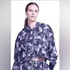 Nike Oversized Tie Dye Cropped Full Zip Hoodie